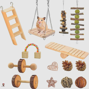 SANMONK Hamster Chew Toys, 14 Pieces Natural